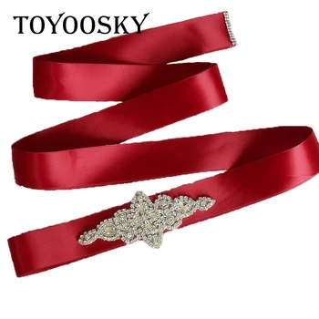 

Red Belts for Women Luxury White Rhinestone Wedding Dress Girdle Bridal Sash Flower Belt White Dress Women Waistbelt For Women