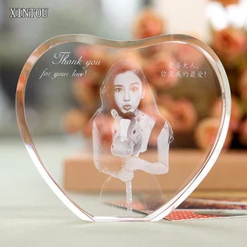 

XINTOU Laser Engraved Cadre Photo Corner Heart Shape Customized Wedding Planner Newborn Baby Souvenirs DIY Picture Hangers Gifts