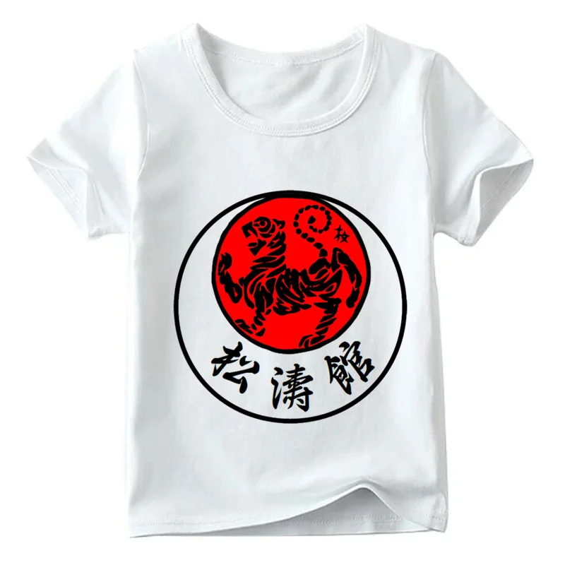 Футболка для мальчиков и девочек с принтом японского кандзи Шотокан каратэ детские летние топы с короткими рукавами, Детская Повседневная футболка ooo718