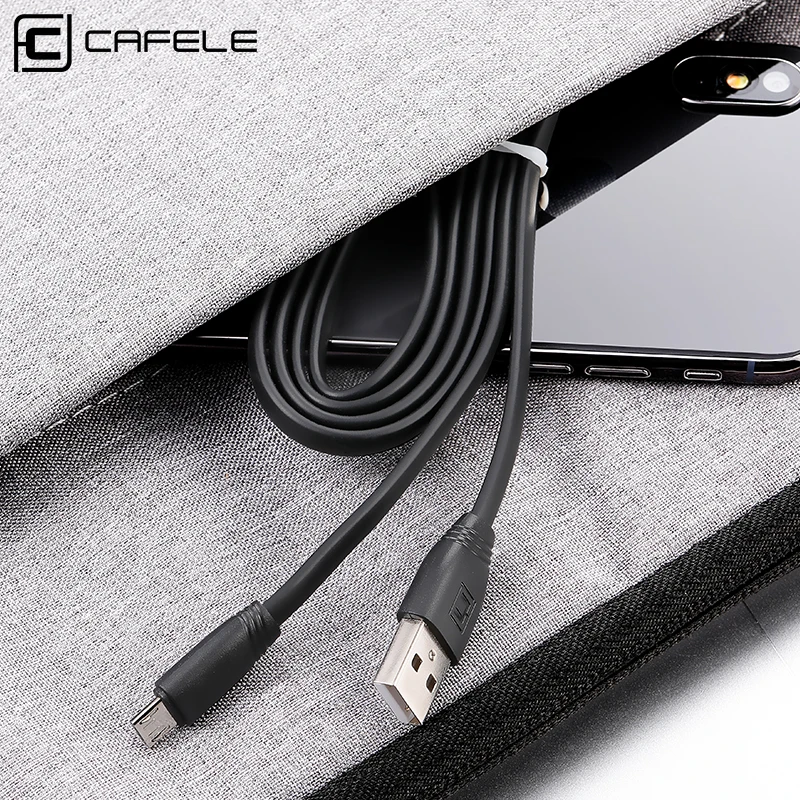 Cafele плоский Micro USB кабель для Xiaomi huawei samsung TPE DC 5V 2A кабель|Кабели мобильных