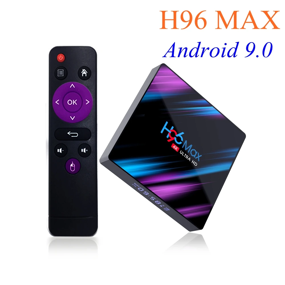 

10pcs Android 9.0 TV Box H96 Max RK3318 Quad Core 4GB 64GB Max 2.4G/5G Dual WiFi USB3.0 BT4.0 4K H.265 Youtube Media Player