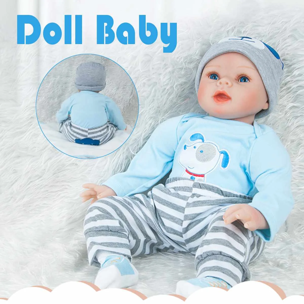 

22 inch 55cm Handmade Reborn Baby Dolls Lifelike Newborn Babies Dolls Silicone Vinyl Baby Boy Toy Kids Birthday Christmas Gifts