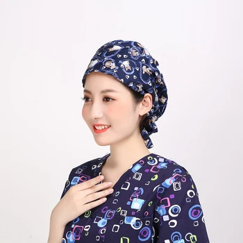 

Uniformes Medicos Para Mujer 2018 New Animal Shop Pet Dental Surgical Cap Medical Women Doctors Round 100% Cotton Free Ship