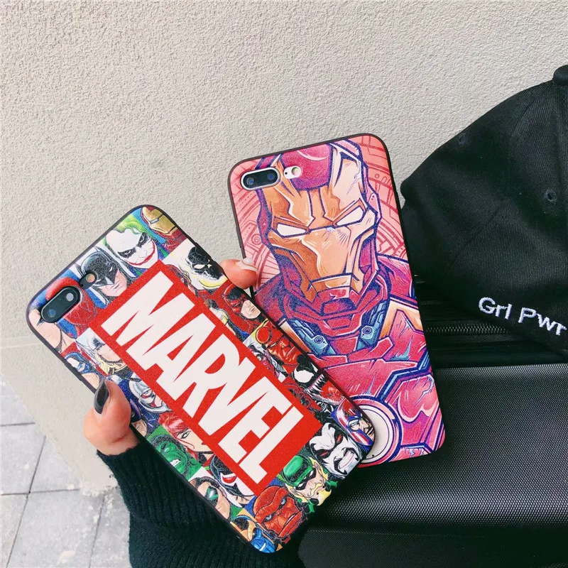 

Marvel Avengers Captain Superhero Phone Case For iPhone 6s 6 7 8 Plus X 10 XS Max XR Soft Silicone Rubber Cover Fundas coque