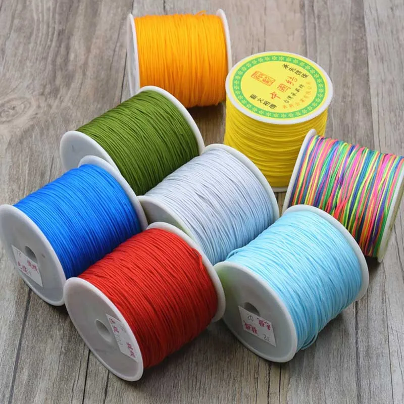 

1 roll Wholesale Multi Colors Ornament Nylon Cords 0.8mm Handwoven Bracelets Necklace Beading Thread Rope DIY Beads Jewelry Make