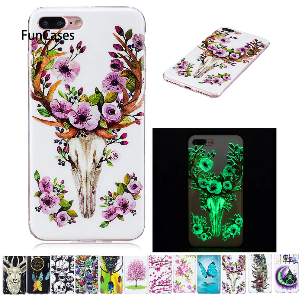 Световой плотный чехол для Apple iPhone 7 plus 5 ''дюймовый живопись IMD + TPU Мягкий