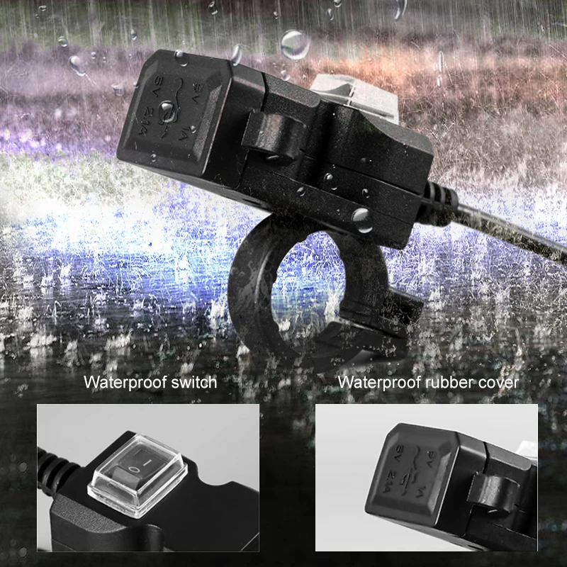 Универсальное зарядное устройство для мотоцикла DC 5V 3.1A USB быстрое адаптер