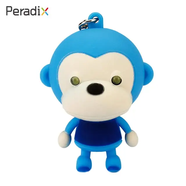 Cute Keyring Sound Light Up LED Monkey Figure Pendant Keychainin Light