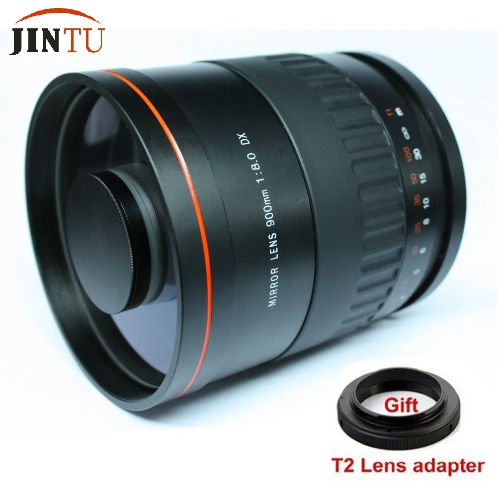 JINTU 900 мм f/8 HD зеркальный объектив с кожаный чехол+ T2 адаптер для камеры SONY alpha A230 A580 A550 A350 A900 A700 A77 A77II A99