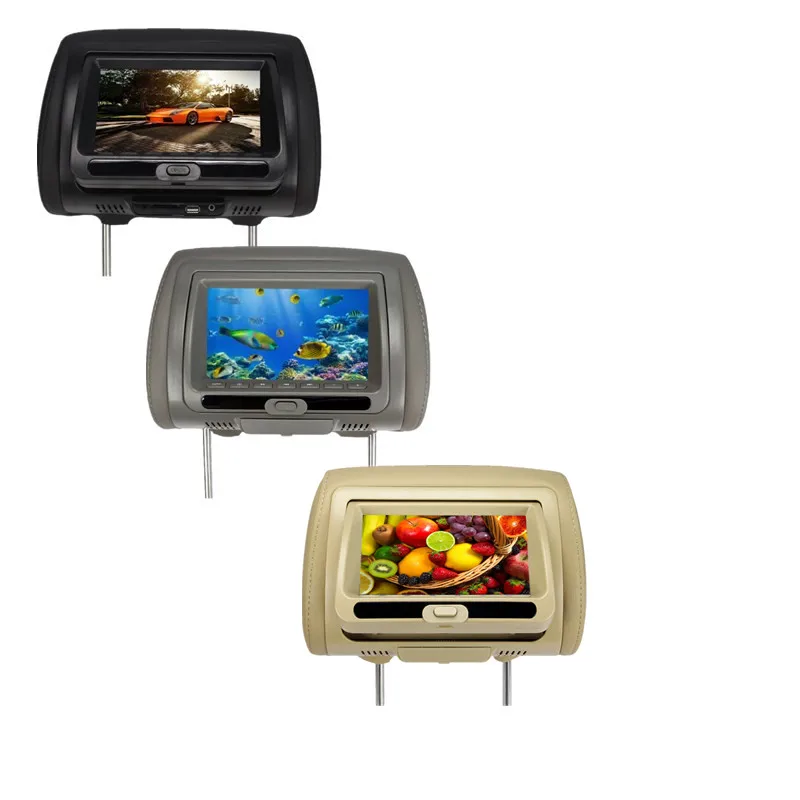 1pcs DC12V 7 Inch Car Headrest DVD Player TFT LED Display Auto Head