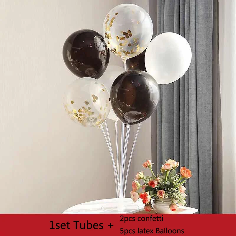 7 Tubes Balloons Holder Column Stand Clear Confetti Balloon Baby Shower Birthday Party Decoration Adult Wedding Balloons Decor - Цвет: As Picture