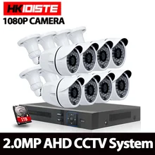 Sistema de CCTV 8CH 1080 P AHD DVR 8 UNIDS 3000TVL IR Resistente A la Intemperie Al Aire Libre Sistema de Video Vigilancia de la Seguridad Casera 8CH Kit DVR