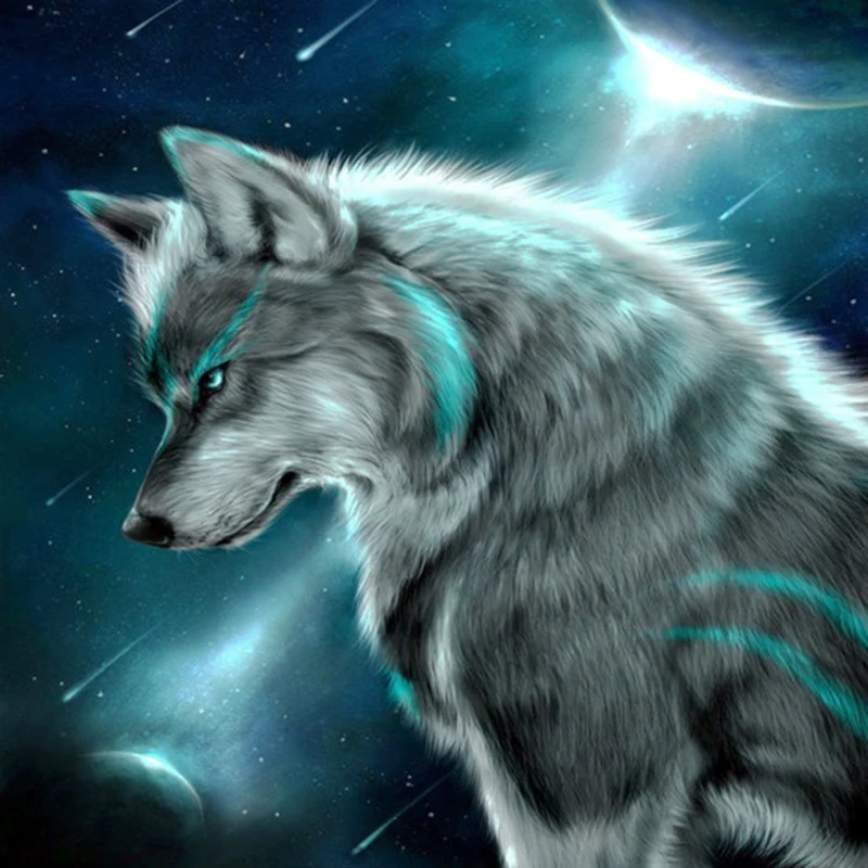 

The diamond painting by numbers of wall art wolf DIY wall pictures for living room decoration wolf DIY diamond painting