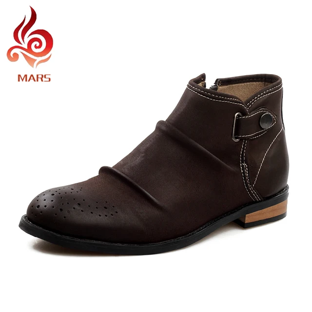2017 Fashion Men Boots Office Brogue Shoes Handmade Split 2017 Fashion Men Boots Office Brogue Shoes Handmade Split Leather Winter Oxford Ankle
