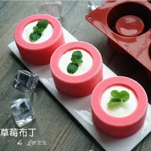 1 Stück 6 Löcher Runde Form Silikon Backform 3D Handmade cupcake pudding cookie mini muffin seifenform diy backenwerkzeuge