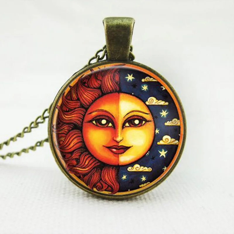 Fashion Retro Sun God Necklace Colorful Statement Chunky Necklace