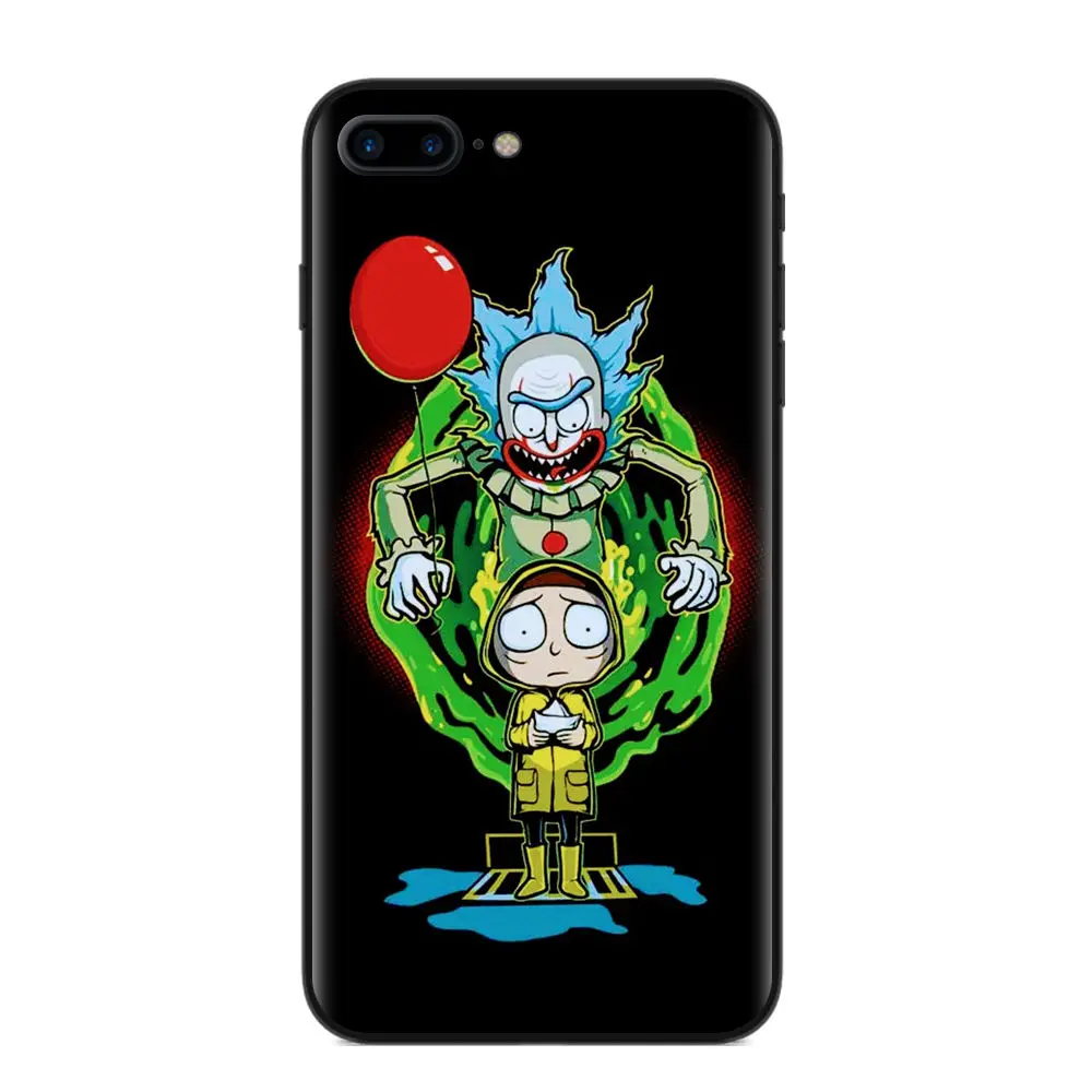 Soft Silicone Phone Cover For Apple iPhone X 8 7 6 6S Plus 5S SE Protective Case For iPhone 7 Cases Cute Cartoon Rick And Morty
