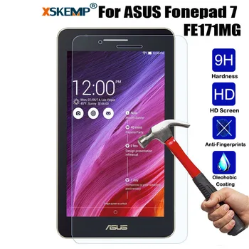 

XSKEMP 9H Tablet Screen Protector Tempered Glass For ASUS Fonepad7 FE171MG 7" Ultra Thin Scratch Proof LCD Protective Guard Film