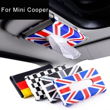 Автомобильные подушки с принтом флага Великобритании "Юнион Джек Кожаный Автомобильный держатель для салфеток сумка Бумага для Mini Cooper, Countryman, Clubman R55 R56 R60 R61 F54 F55 F56 аксессуары