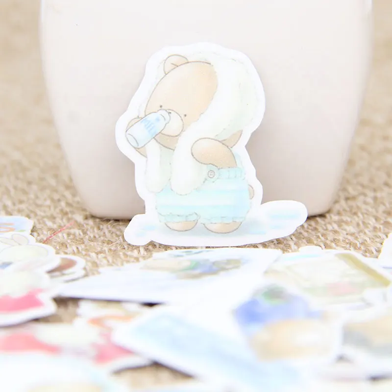 40pcs Self-adhesive Cute Bear Animals Scrapbooking Stickers Decorative Sticker DIY Craft Photo Albums Decals Diary Decor | Канцтовары