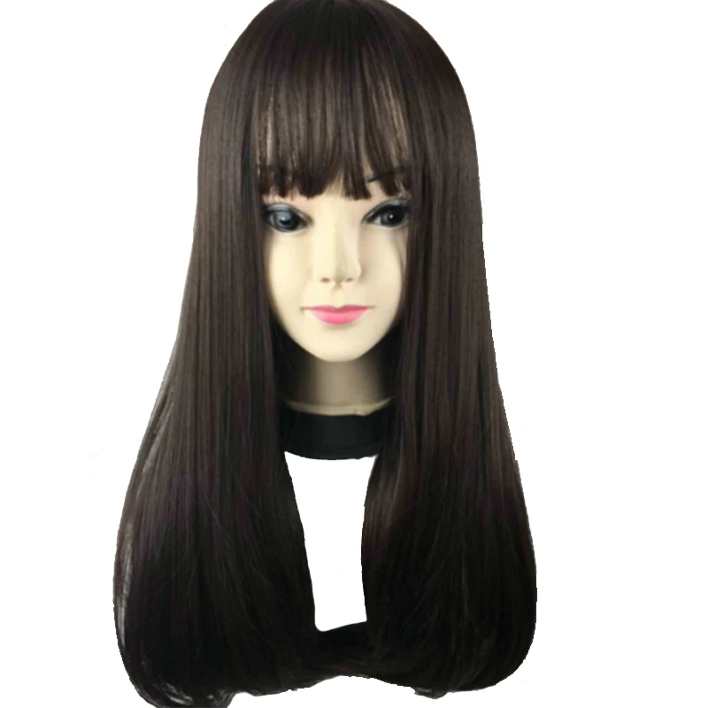 MCOSER 65 см синтетические волосы Air Bang черный коричневый цвет Harajuku косплей парик высокотемпературное волокно