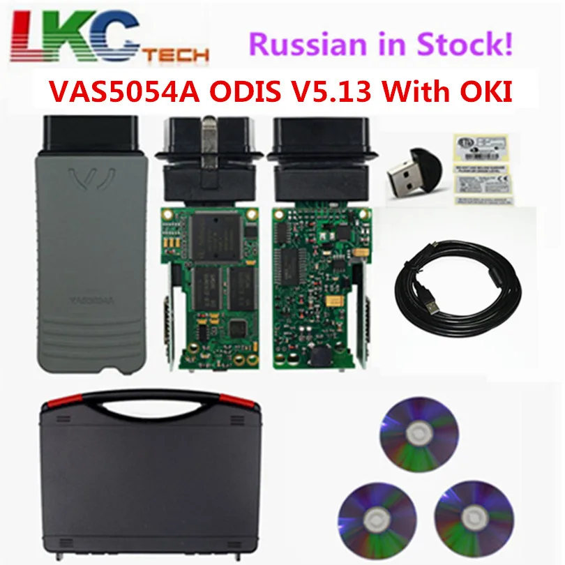 Русский В наличии! VAS5054A ODIS V5.13 включая OKI полный чип Vas5054 Bluetooth vas 5054a зеленый PCB