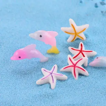 

7 Piece/Set Sea Zoo Dolphin Starfish Sea Fish Star Model Small Statue Figurine Little Crafts Ornament Miniatures Home Decor