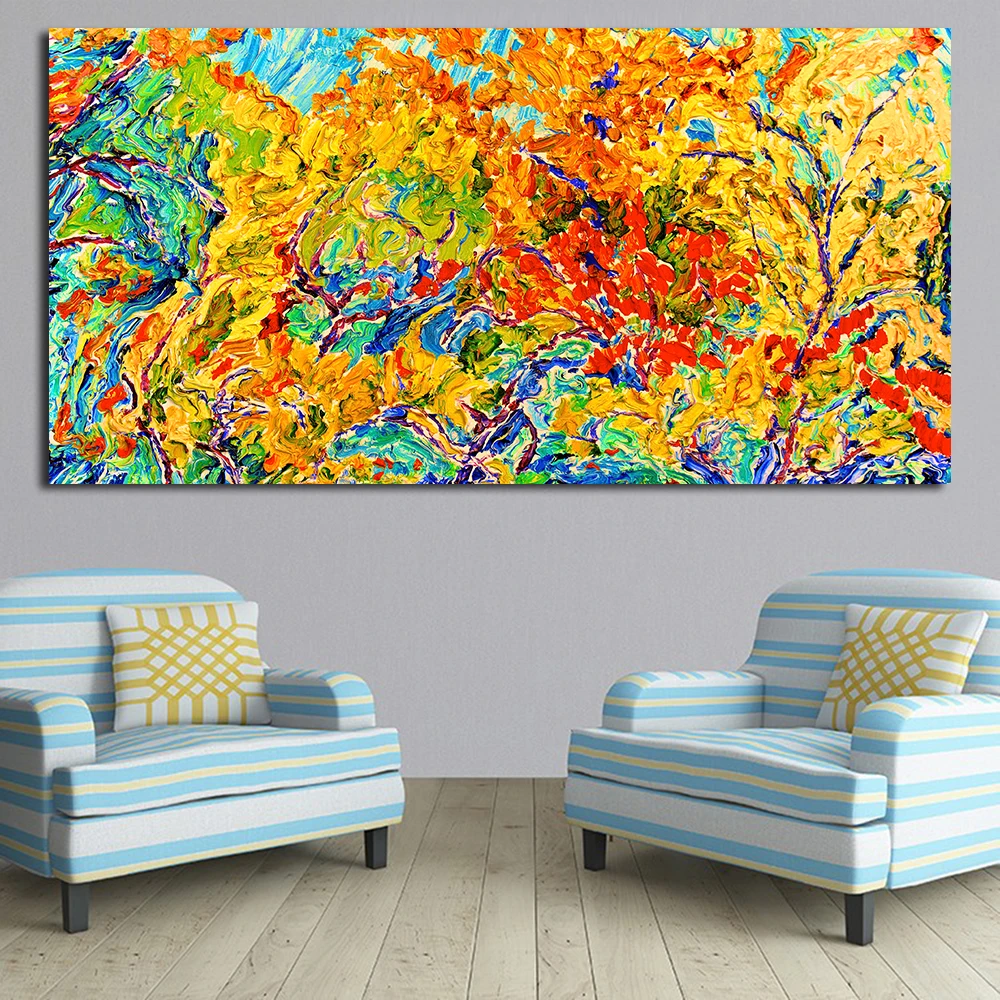 JQHYART Wall Pictures For Living Room The Autumn Leaves Are Turning To