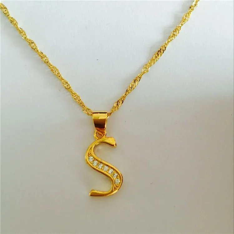 GRGEUS маленькое ожерелье с буквами золотого цвета Начальная подвеска цепь 45 см для женщин, кубический цирконий английские серьги-гвоздики с надписями подарок