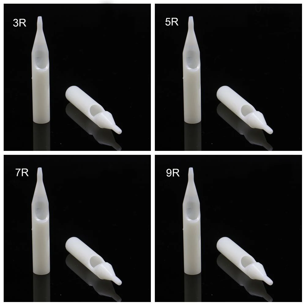 50 шт татуировки Советы стерильные Ассорти пластиковые плоские одноразовые татуировки Советы белые насадки на тюбик для постоянного макияжа иглы татуировки
