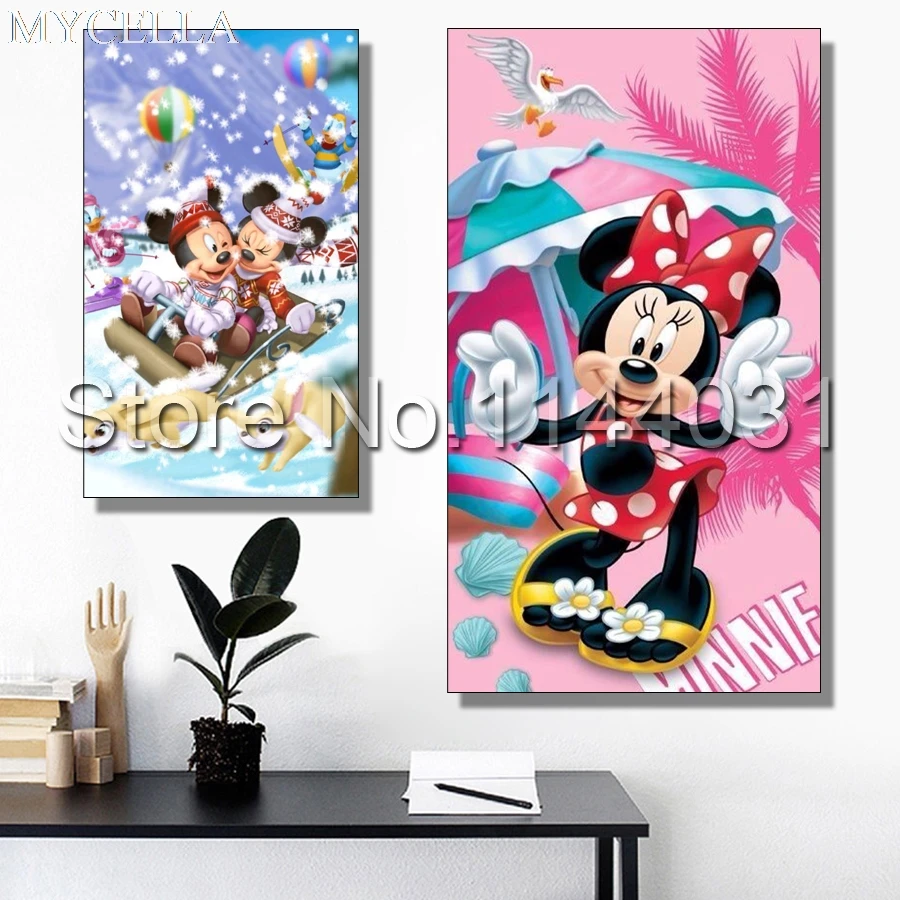 

MYCELLA Diy Diamond Painting Cross Stitch Needlework Embroidery Fashion Style Cartoon Mickey And Minnie Diamond Mosaic Christmas