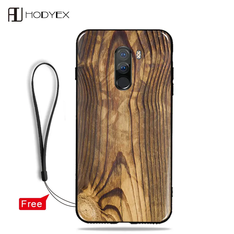 Для Xiaomi Pocophone F1 чехол с деревянным лицевым покрытием Противоударная Задняя