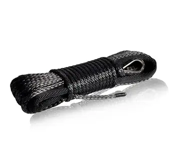 

8MM x 50M Black Synthetic Winch Rope String Line 12 strand off-road UHMWPE Cable Towing Rope With Sleeve for ATV/UTV/SUV