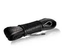 Frete grátis 5 MM x 15 M Preto Linha off-road UHMWPE Corda Sintética Do Guincho Corda Corda Cabo De Reboque com Luva para ATV/UTV/SUV