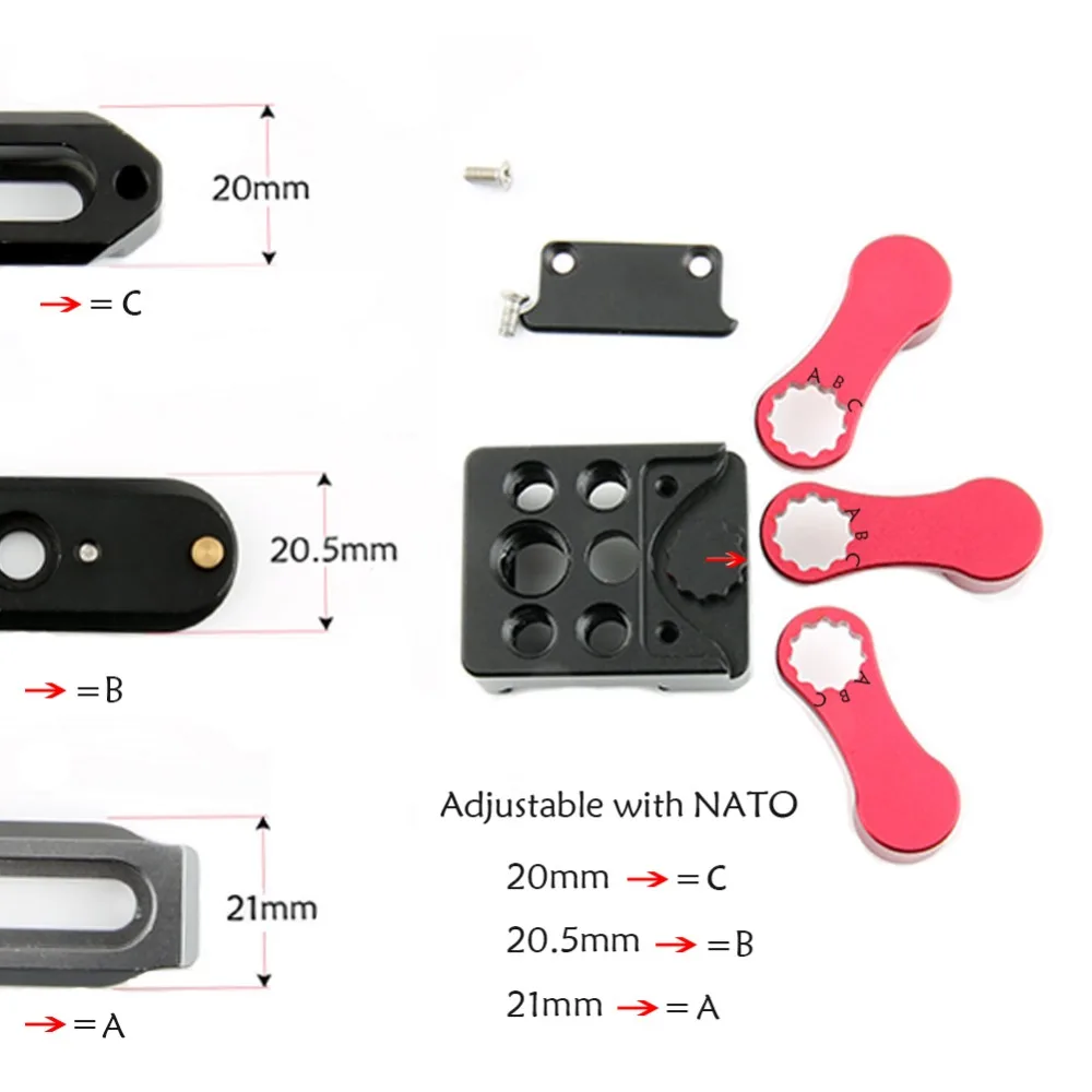 Зажим NICEYRIG NATO с НАТО рейкой 1/4 дюйма 3/8 отверстиями для винтов БЫСТРОРАЗЪЕМНАЯ