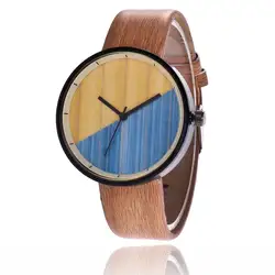 ZLF0338 стильные женские Дамские Часы Кожаный полосатый ремешок кварцевые наручные часы модные популярные красивые милые подарок