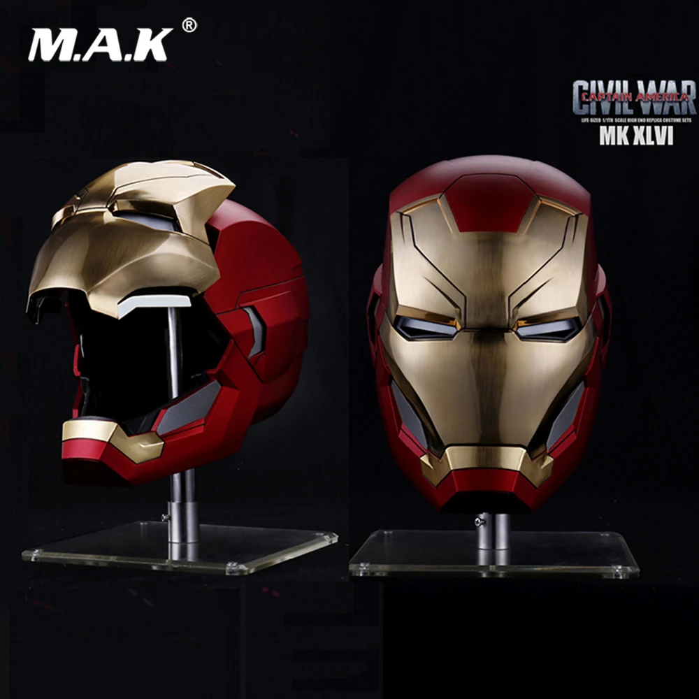 In Stock Captain America Civil War 1/1 The Avengers 4 Iron Man MK46 Helmet Automatic On-off Electric Model for Fans Gifts