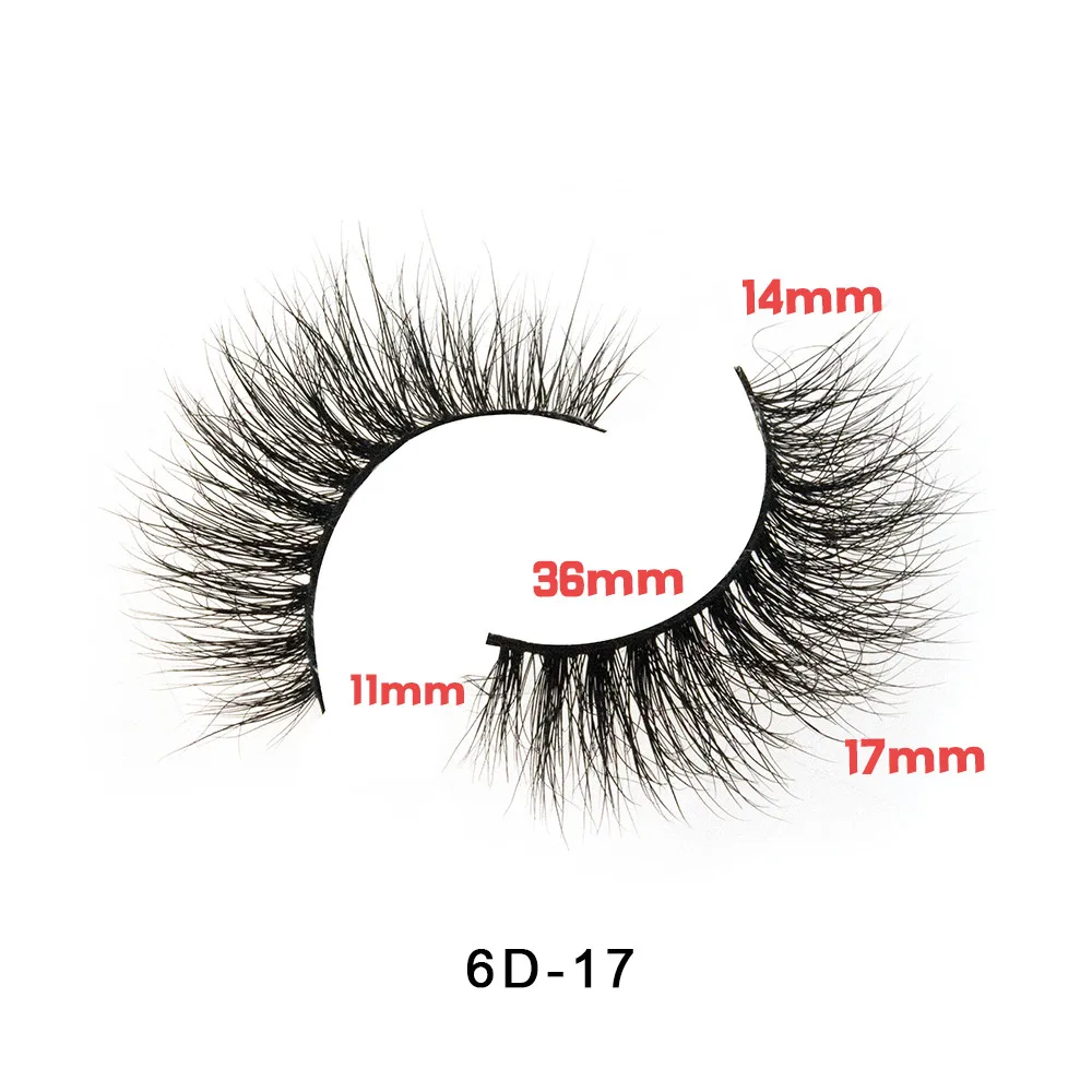 Ручные ресницы 6D-17 норковые ресницы многоразовая Косметика накладные ресницы по индивидуальному заказу упаковочная коробка с логотипом - Цвет: 6D-17