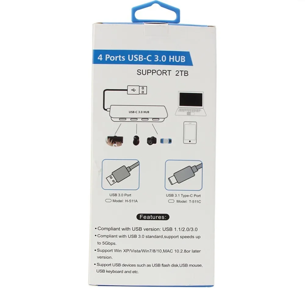 CHUYI USB Type-C HUB 4 port USB 3.0 EU/AU /US/UK HUB DC 5V Type Power Adapter C Splitter For Huawei Xiaomi Laptop Accessories