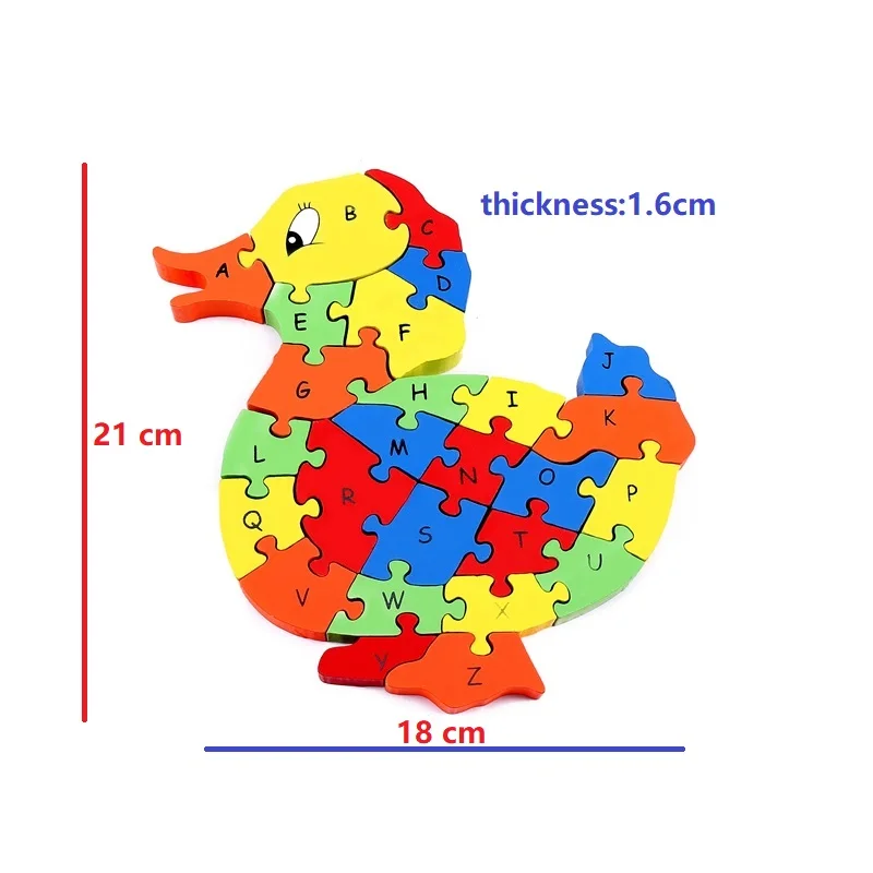 ABC Wooden Alphabet Snail Jigsaw Puzzle Blocks Children Educational Learning Toy 