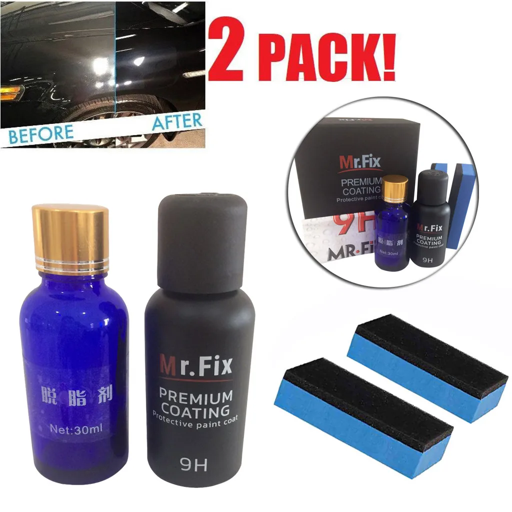 

2019 New Arival Hot Sale Mr fix 9H Car Oxidation Liquid Ceramic Coat Hydrophobic Glass Coating Spray Set Washing Liquid Dropship