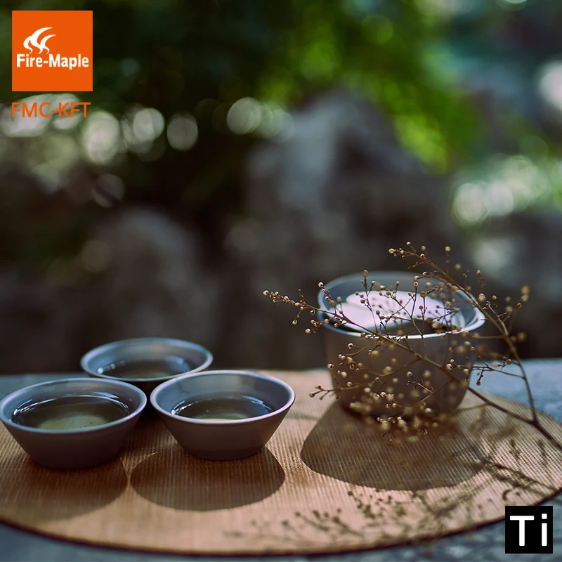 Fuego de arce de titanio Kung Fu té Camping Ultra luz al aire libre Camping verter filtrado beber taza 208G FMC-KFT