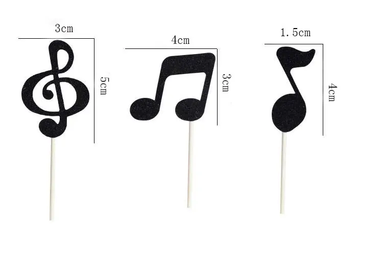 3 шт./партия музыкальная нота Топпер для торта пирог на день рождения или свадьбу принцесса торт флаг День Рождения Вечеринка выпечки украшения принадлежности