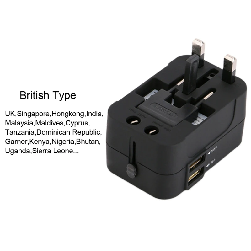 Универсальный международный переходник 2 USB порта World Travel AC зарядное устройство адаптер конвертер штекер
