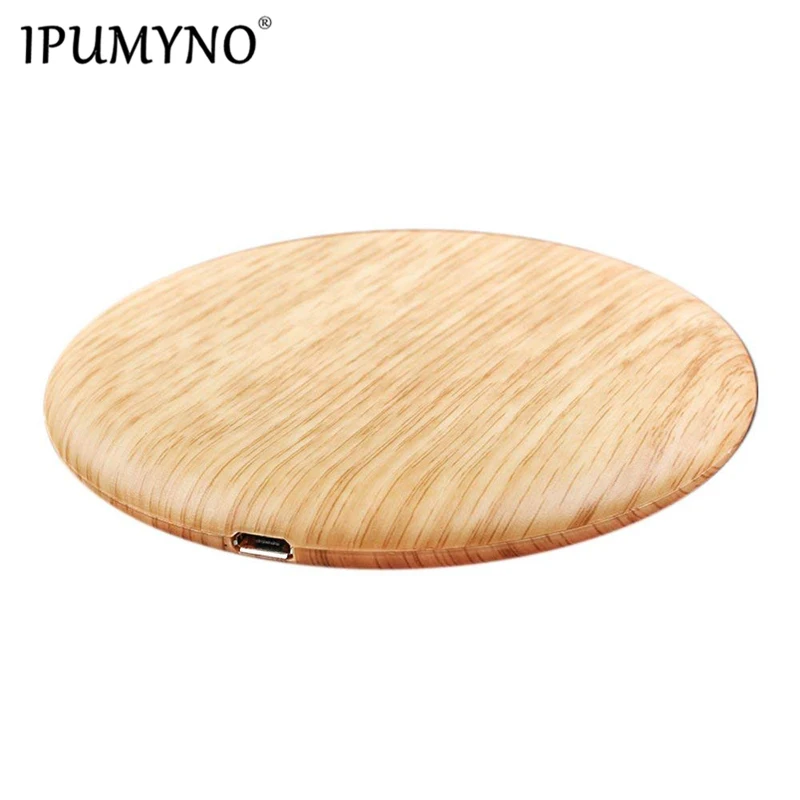 IPUMYNO Portable Qi Wireless Charger Charging Slim Wood