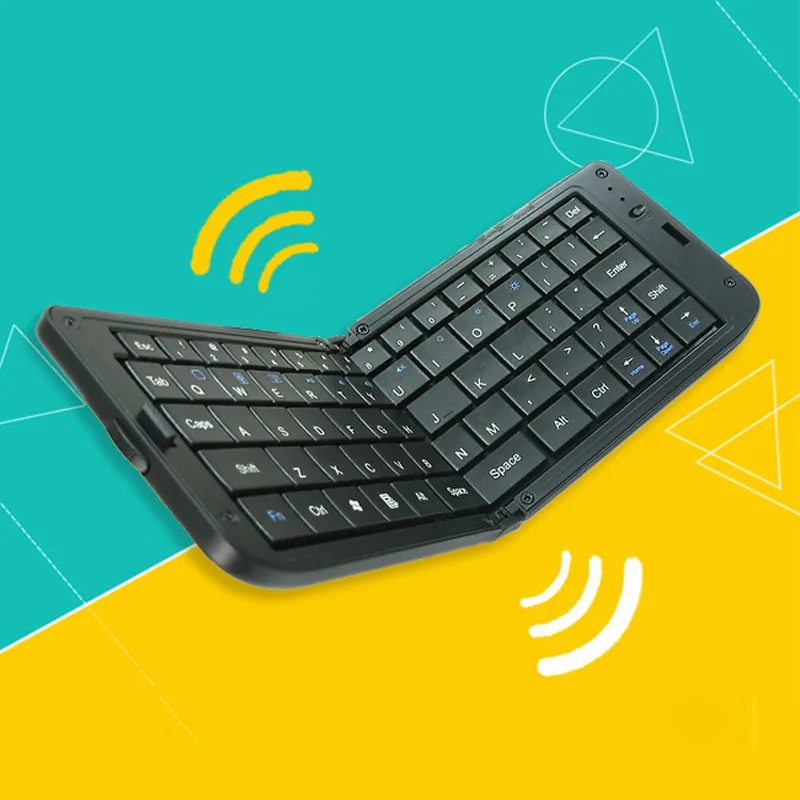 

KuWFi Bluetooth Foldable Universal Wireless Travel Bluetooth 3.0 Keyboard Folding Foldable for iPhone iPad IOS Android Tablet
