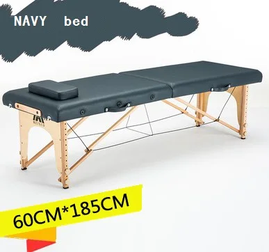 185 см* 60 см кровать+ чехол+ сумка+ u-образная подушка+ подлокотник, спа тату Красота Мебель портативный складной массажный стол для массажного салона - Цвет: navy