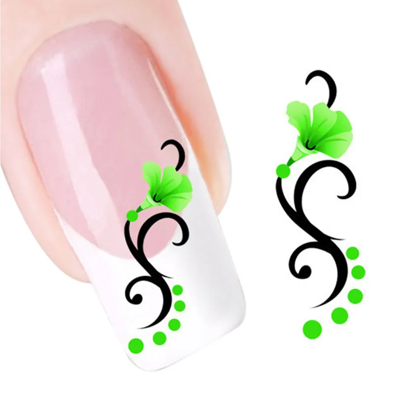 

1Sheet Fashion Style Nail Art Water Transfer Sticker Polish Watermark Decals Manicure Wraps Decor Flower Nail Tools AP243