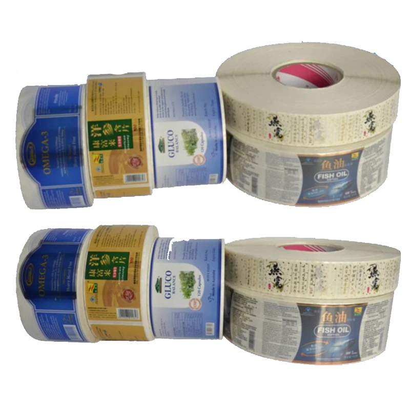 

Custom transparent PET hot gold stamping label sticker, plastic custom label