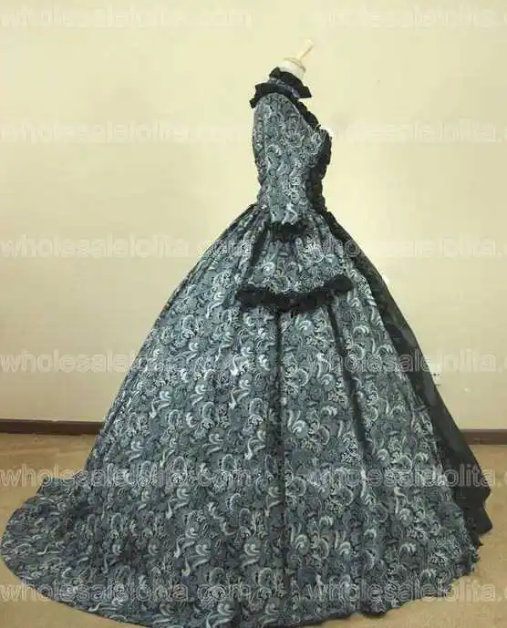 Victorian-Renaissance-Fair-Dress-Ball-Gown-Queen-Theatrical-Costume-119G_D119BlackGreyFloral-3(1)
